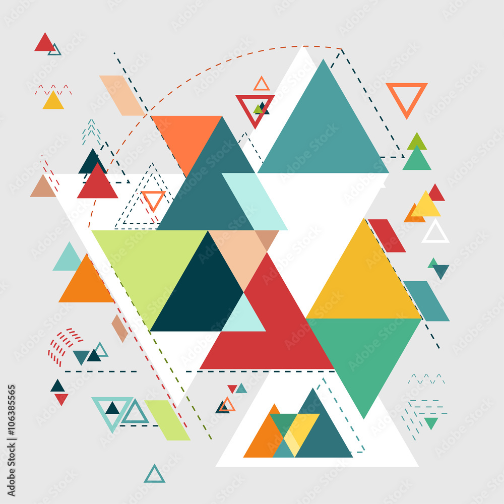 Wall mural abstract modern geometric background, triangle mosaic