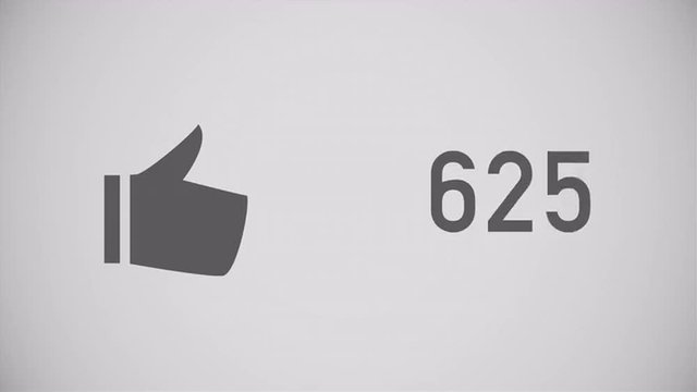 A close up shot of likes being counted on a social network page. Flat version.  	