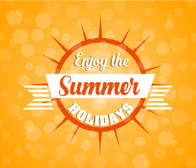 Summer design elements and typography design. Retro and vintage templates