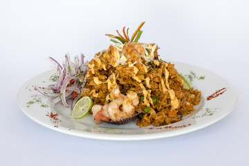 Peru Dish: Rice with Seafood (Arroz con Mariscos)