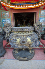 Beautiful incense burner  of Chinese shrine in Thailand
