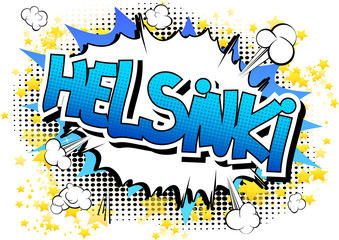 Helsinki - Comic book style word.