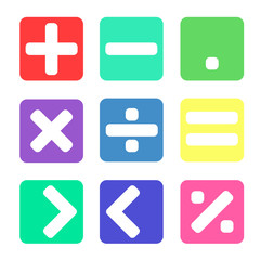 Obraz premium Math symbol on white background