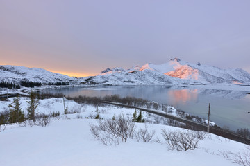 Fototapeta na wymiar Vatterfjordpollen Lake Sunrise