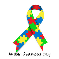 Autism awareness day. Card or poster template. Vector illustration