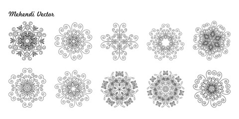 Mandala set. Ethnic decorative elements.