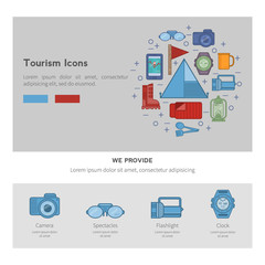 Vector icons recreational tourism