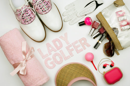 Flat Lay Golf Grupage Lady Golfer
