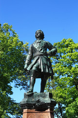 Fototapeta na wymiar Monument to Peter I in Kronstadt