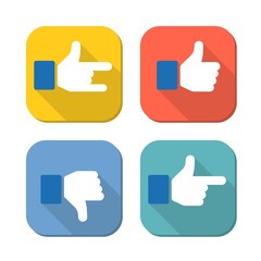 like and unlike button for web design with background