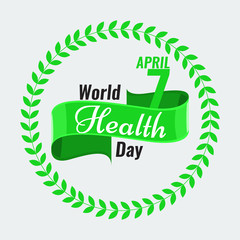 Creative World Health Day Greeting stock vector. Red ribbon