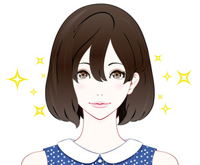 女性の表情 / 期待 / 夏服