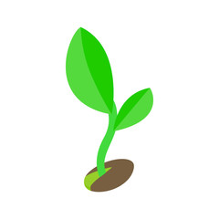 Fototapeta na wymiar Green sprout in the ground icon