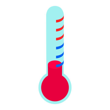 Thermometer Icon, Isometric 3d Style