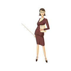 Businesswoman icon, cartoon style