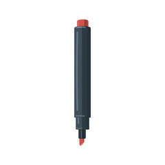 Red marker icon, cartoon style