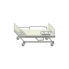 Mobile medical bed icon, cartoon style