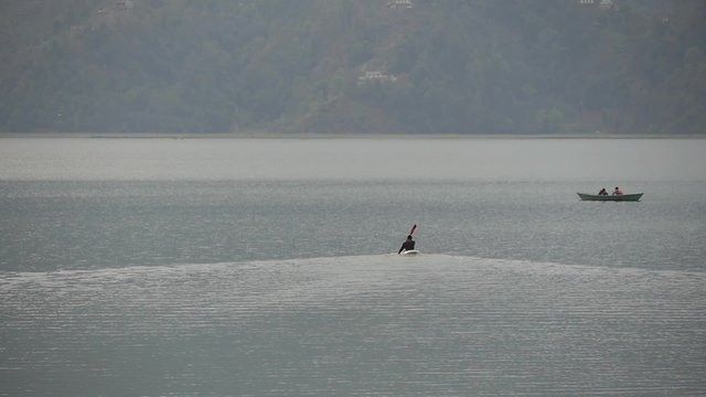 Man rowing in a kayak
