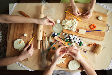 Girls making unique handmade goods