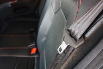 close up seat belt in modern car