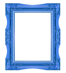 Old Antique frame Isolated Decorative Carved Wood Stand Antique Black Frame Isolated On White Background