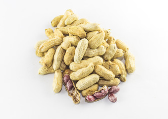 Peanuts isolated on white background