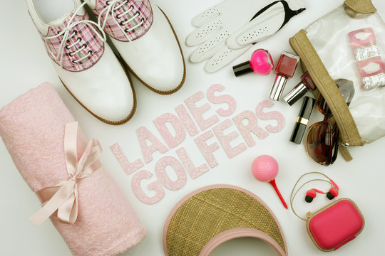 Flat Lay Ladies Golfers pink groupage