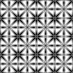 Fototapeta premium Vector modern seamless geometry pattern square floral, black and white abstract geometric background, subtle pillow print, monochrome retro texture, hipster fashion design