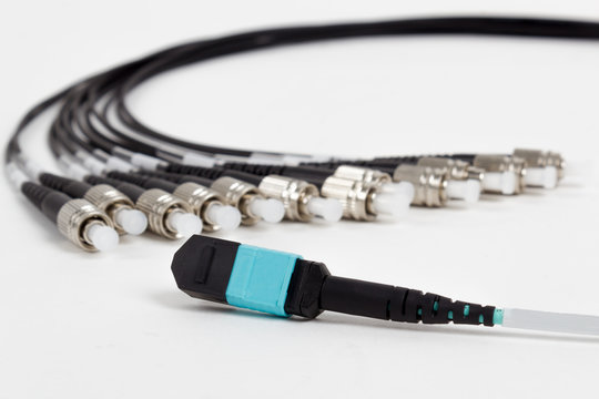 fiber optic ST and MTP (MPO) connectors