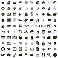 100 Shop icons set 