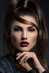 Girl with dark lips