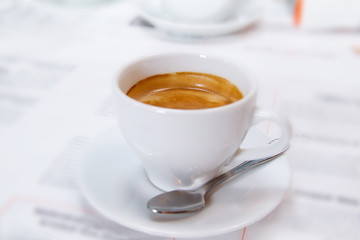 A cup of coffee on the table