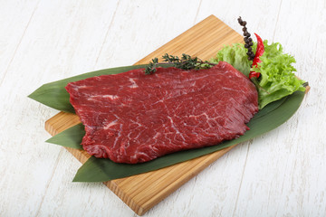Raw beef steak