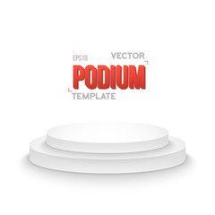 Photorealistic Winner Podium Stage Template. Speaker Podium Stag