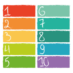 Set of ten colorful number tags - 106402714