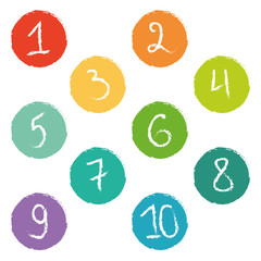 Set of ten colorful number circles - 106402723