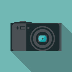 rero camera icon with long shadow. flat style vector illustration