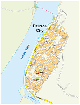city map of dawson city yukon territory canada
