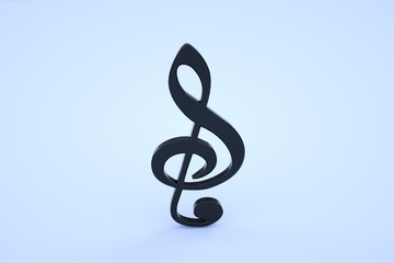 Fototapeta premium Styled Music Note. Nice 3D Rendering