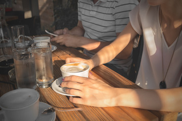 Girl in a coffee shop.
