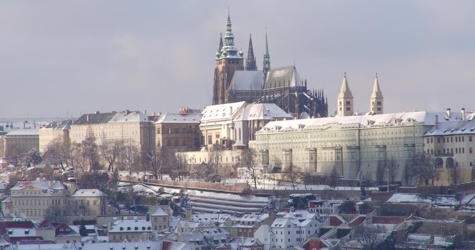 Prague castle - snow