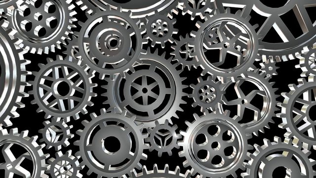 Rotating metal gears loop