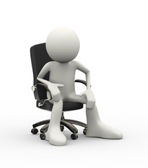 3d man sitting on chair