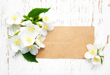 Card with jasmine flowers
