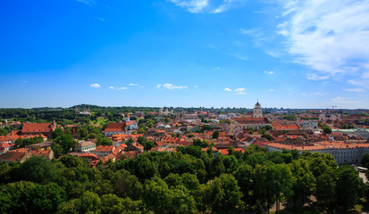 Fototapeta na wymiar top view of a modern city on the river