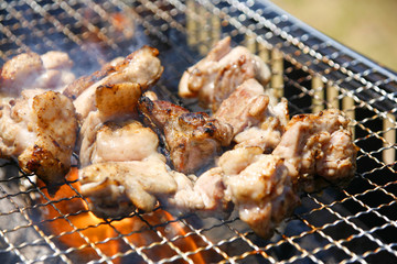 バーベキューと鶏肉
