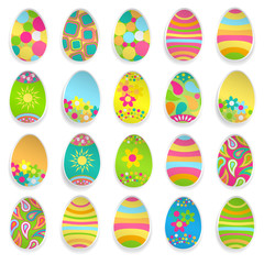 Set of paper Easter eggs