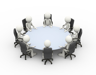 3d people business meeting conference table