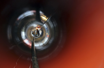 Pipe welding on the pipeline construction