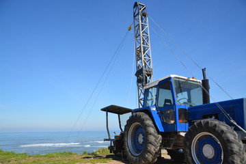 tractor con tirolina